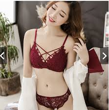 lace underwear set without steel ring for young ladies and students, anti-sagging, gathered and adjusted, side-breasted bra