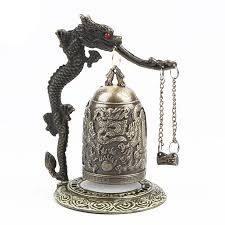 【Yibei Fairy Tale Toy City】2020 New Metal Bell Carved Dragon Buddhist Clock Good Luck Feng Home Decoration Figurines Bell Decor
