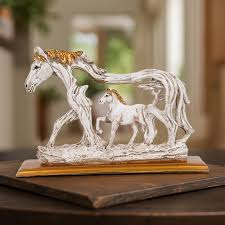 Table Ornament Delicate Workmanship Unique Vintage Galloping Horse Sculpture